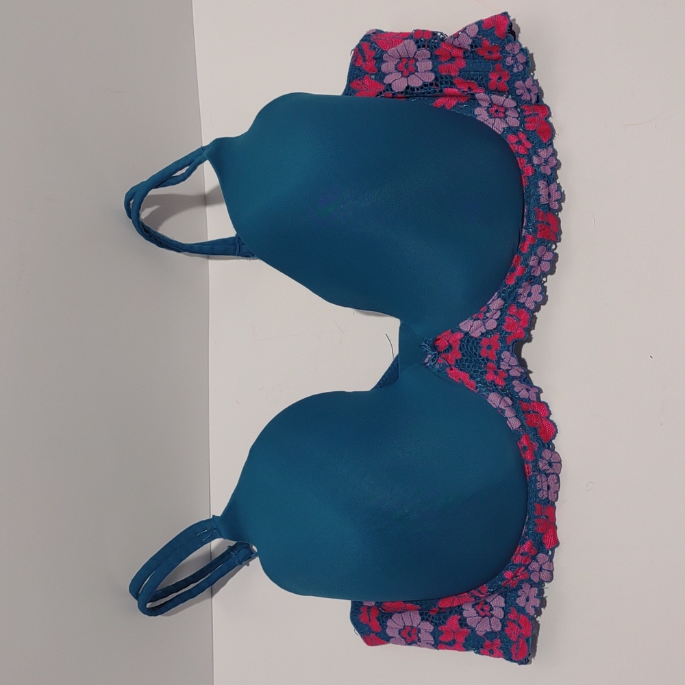 Blue and pink floral bra. 40D
